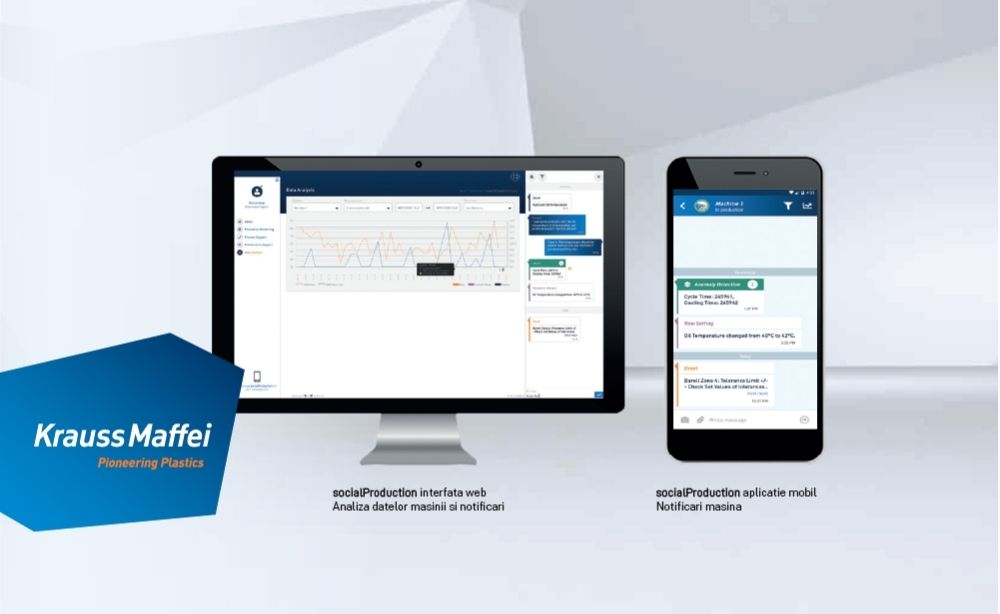 Monitorizare, analiză și suport remote cu socialProduction, noul software inteligent KraussMaffei dedicat procesatorilor de mase plastice
