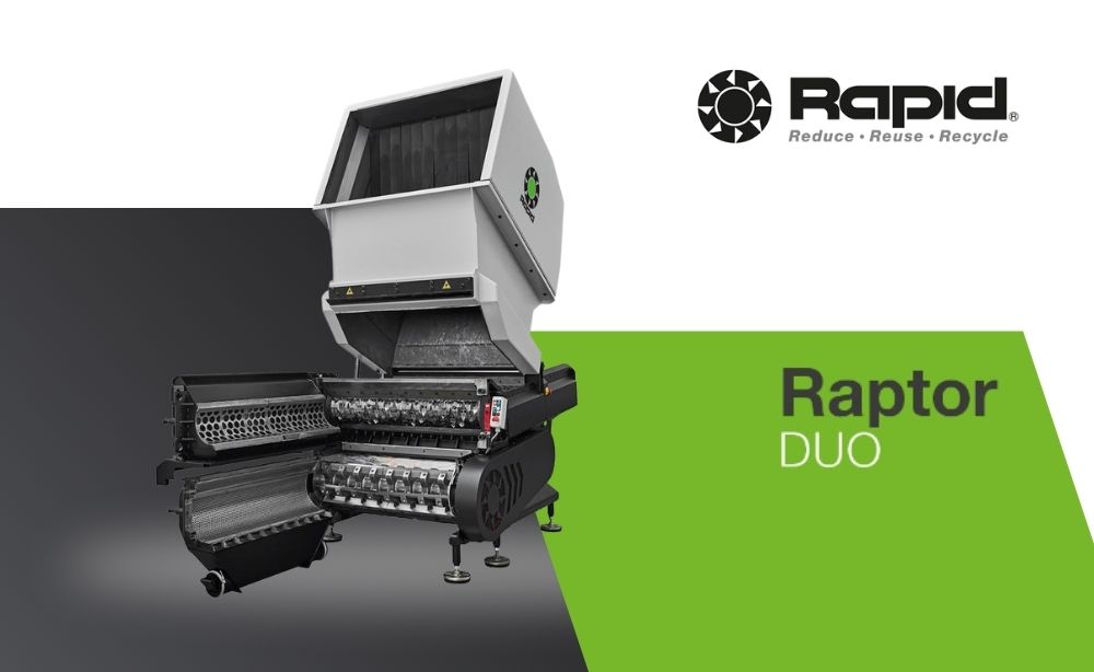Raptor Duo de la Rapid - Funcționalitatea unui shredder și a unui granulator într-o singură unitate